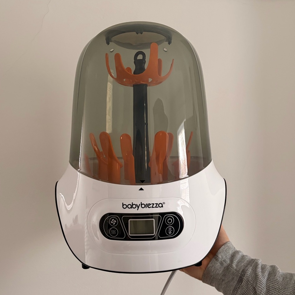 Baby Brezza White and Orange Bottle Sterilizer and Dryer